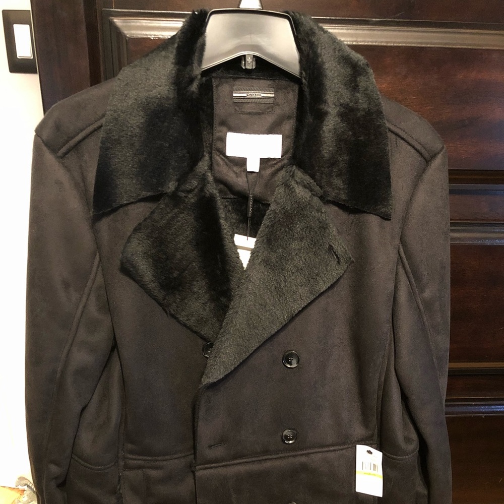 Calvin Klein suede peacoat